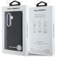 8. Karl Lagerfeld Saffiano Vollumwickelte MagSafe Hülle mit länglichem Metalllogo für Samsung Galaxy S25+ - Schwarz