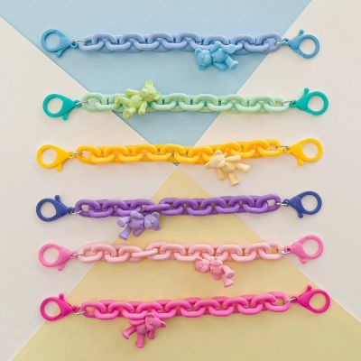 6. Farbige Kette (Seil) bunte Kette Anhänger für Handy, Geldbörse, Rucksack gelb