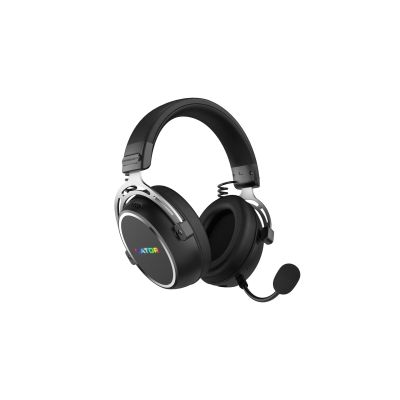 2. HATOR Hypergang 3 Kabelloses Headset mit kabellosem Kopfbügel, Gaming-Anschluss, USB Typ-C / USB Typ-A, Bluetooth, Schwarz