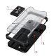 8. Crystal Ring Case robuste Kickstand TPU/PC Panzer Handyhülle Hard Case für iPhone 13 Pro Max rot