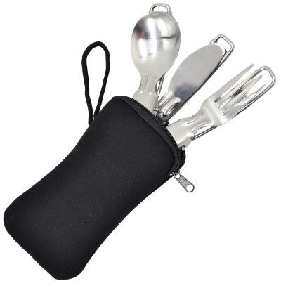 2. Faltbares 3-in-1-Reisebesteck-Set im Etui STAMINA