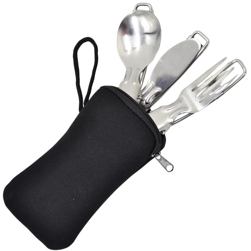 2. Faltbares 3-in-1-Reisebesteck-Set im Etui STAMINA