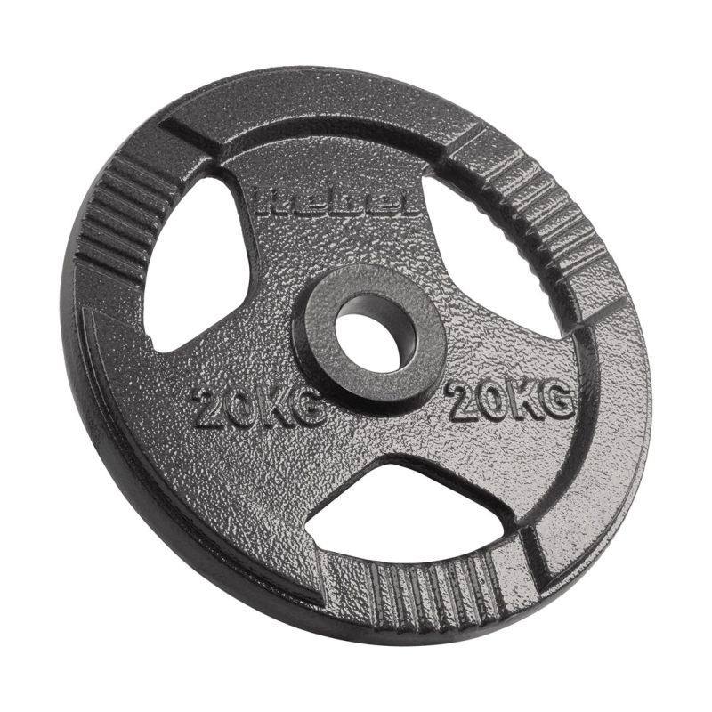 Olympische Gewichtsscheibe aus Gusseisen, 20 kg, 51 mm Loch, Scheibe mit Griffen, REBEL ACTIVE