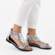 5. Silberne Damen-Sandalen mit Lochmuster, M.Daszyński MR24148-2