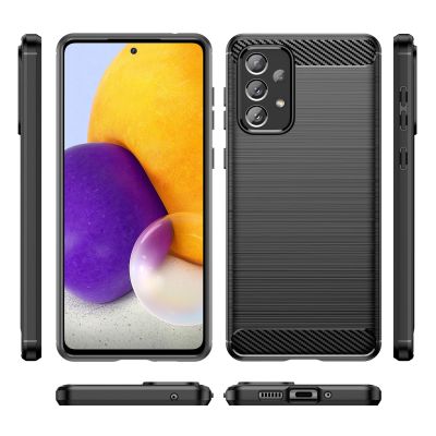 5. Carbon Case Flexible TPU-Hülle für Samsung Galaxy A73 schwarz