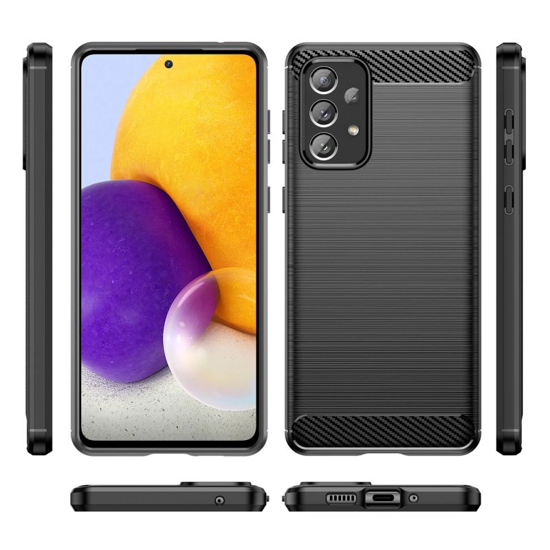 5. Carbon Case Flexible TPU-Hülle für Samsung Galaxy A73 schwarz