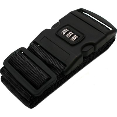 2. Universeller Sicherheitsgurt für Koffer 180 x 5 cm mit Proworld-Code, Schwarz
