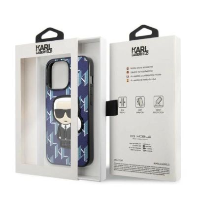 8. Karl Lagerfeld KLHCP13XPMNIKBL iPhone 13 Pro Max 6.7" Hardcase blau/blau Monogram Ikonik Patch