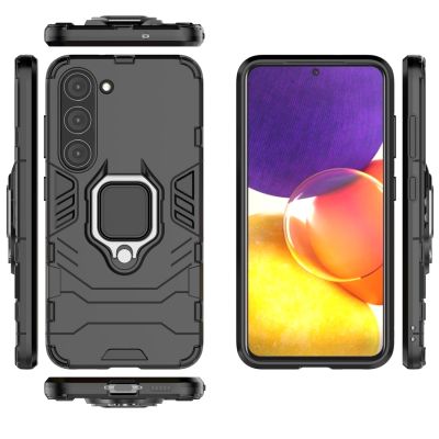 13. Ring Armor Hülle für Samsung Galaxy S23 gepanzerte Hülle magnetischer Haltering schwarz