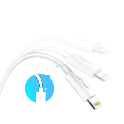 12. Ugreen US155 20728 USB-A / Lightning MFi 2,4A Kabel 1m - Weiß