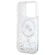 7. Karl Lagerfeld Flüssigglitzer Karl & Choupette Kopf Magsafe Hülle für iPhone 15 Pro - Transparent