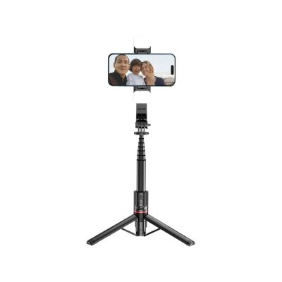 2. Tech-Protect L05S Bluetooth-Selfie-Stick mit Stativ bis 105 cm mit LED-Lampe – Schwarz