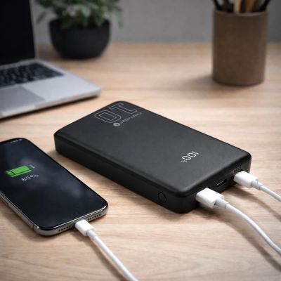 7. EVERACTIVE Powerbank 10000 mAh, 1x USB, 2x USB-C, 20 W, QC4+, LCD-Display, Schwarz EB-11QB