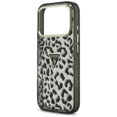 6. Guess Leopard Glitter MagSafe Hülle für iPhone 17 Pro - Schwarz