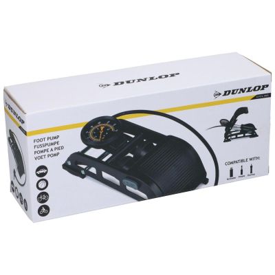 5. DUNLOP 2-KOLBEN-FUSSPUMPE MIT MANOMETER FÜR FAHRRAD UND AUTO