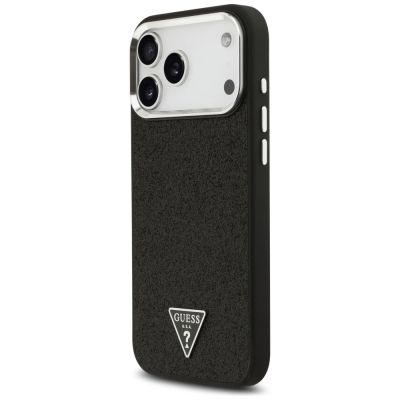 2. Guess Glitter Triangle Logo MagSafe Case für iPhone 17 Pro Max - Schwarz