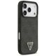 4. Guess Leather 4G Triangle Strass MagSafe Hülle für iPhone 18 Pro / 17 Pro - Schwarz