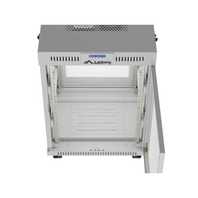 9. LANBERG Standschrank 19" 15U 600x600 LCD Grau