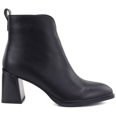 2. Schwarze Damen-Ankle-Boots aus Leder mit hohem Absatz, Modell Vinceza 67057
