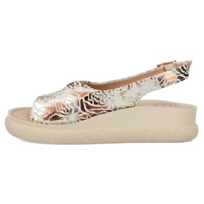 3. Damen-Keilsandalen aus Leder, goldfarben, Filippo DS7581