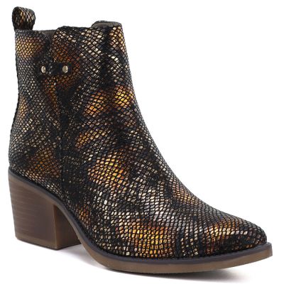 Schwarze Damen-Cowboystiefel aus Schlangenleder, Modell M.Daszyński SA261-1