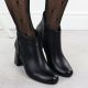 5. Elegante schwarze Leder-Ankle-Boots mit Blockabsatz, Jezzi OLI21-2