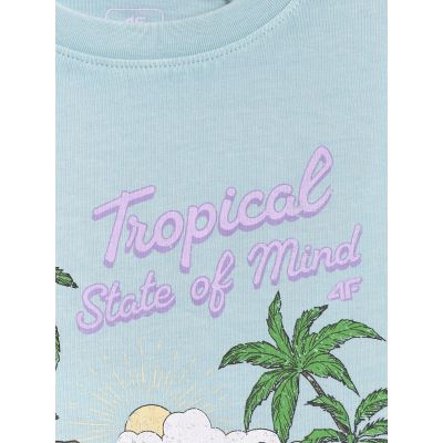 6. Mädchen-Baumwoll-T-Shirt 4F 4FJRSS26TTSHF3981-33S