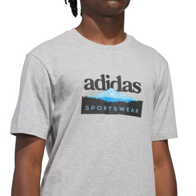 4. adidas Sportsman Mountain Graphic Herren-T-Shirt Hellgrau KC9253