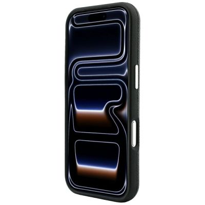 5. Karl Lagerfeld MagSafe Hülle mit geprägtem Ringmuster und Kameo-Logo für iPhone 18 Pro / 17 Pro – Schwarz