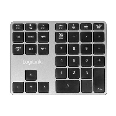 3. LogiLink ID0187 Numerisches Tastenfeld, universell, Bluetooth, Aluminium, Schwarz