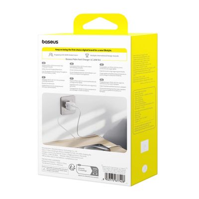10. Baseus Palm 1C 20W Wandladegerät (mit Baseus Mini White USB-C 60W (20V/3A) 1m Kabel) - Weiß