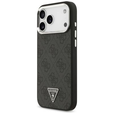2. Guess 4G Triangle Logo MagSafe Hülle für iPhone 17 Pro Max / 18 Pro Max - Schwarz & Silber