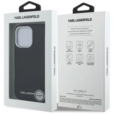 8. Karl Lagerfeld FW Stamped Karl MagSafe Hülle für iPhone 16 Pro - Schwarz