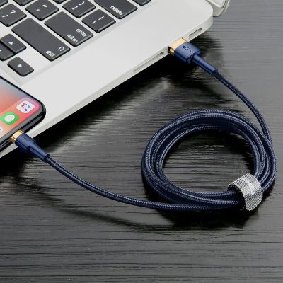 8. Baseus Cafule USB-A / Lightning 2.4A QC 3.0 Kabel 1 m - Blau-Gold