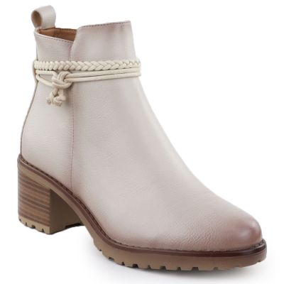 Beige gefütterte Damen-Ankle-Boots Potocki Z25-SZ12690