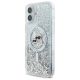 2. Karl Lagerfeld Liquid Glitter Karl&Choupette Head Magsafe Hülle für iPhone 16 – transparent