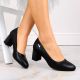 10. Sergio Leone W SK314A schwarze Pumps mit dekorativem Blockabsatz