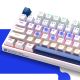 10. Machenike K500B-B87 Kabelgebundene mechanische Gaming-Tastatur mit Hintergrundbeleuchtung, rote Schalter - Weiß
