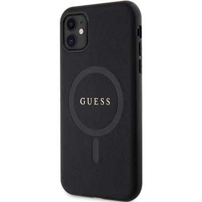 2. Guess GUHMN61PSAHMCK Hülle für iPhone 11 / Xr – schwarzes Saffiano MagSafe