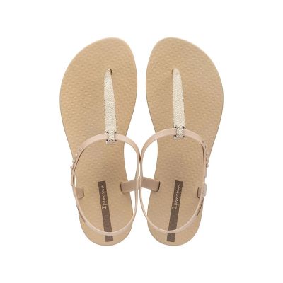 6. Ipanema Sandal Class Damen Flip-Flop Sandalen, Hellbeige mit Gold