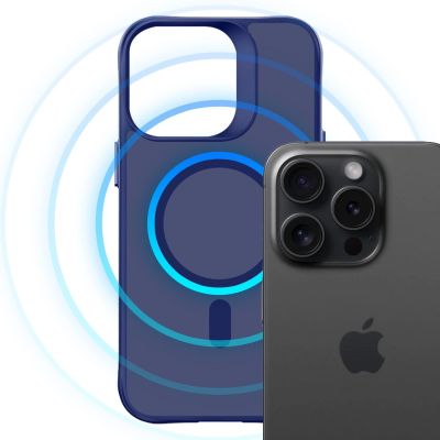 9. 3mk Smoke MagCase für iPhone 16 Pro Max – Blau-Transparent