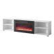 POLO TV-Schrank 200x33x50,5 weiß + schwarzer Kamin
