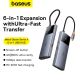 12. USB HUB 6in1 Baseus Metal Gleam Series II USB-A/USB-C/USB-C PD/HDMI/RJ45 - schwarz
