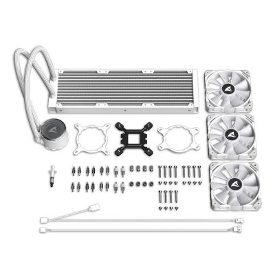 15. Sharkoon S90 All-in-One-Flüssigkeitskühler für Prozessoren, 12 cm, Weiß, 1 Stück
