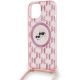 5. Karl Lagerfeld IML Crossbody Monogram Karl & Choupette Head MagSafe-Hülle für iPhone 15 / 14 / 13 – Rosa