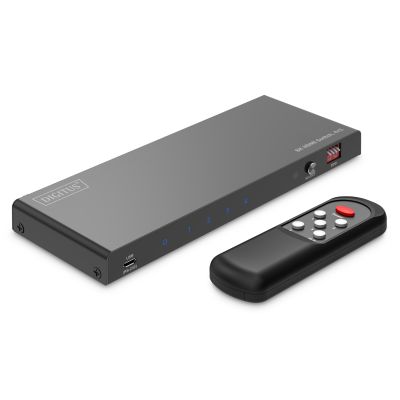 8. HDMI-Switch 4x1, 8K/60Hz (4:4:4) mit HDR, 48 Gbit/s, HDCP 2.3, Toslink/Stereo, EDID