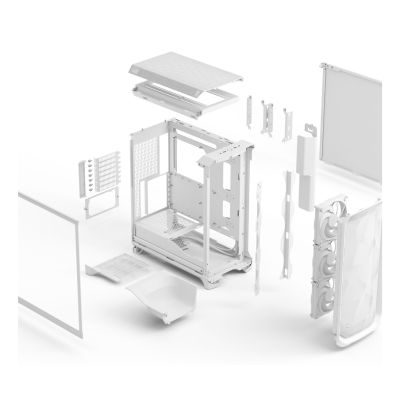 10. Fractal Design Meshify 3 White TG Clear Tint Gehäuse - Gehäuse - ATX
