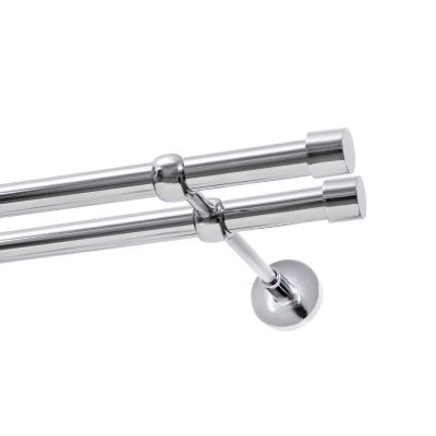 Doppelter Vorhangstangen-Satz Ø 19 mm Chrom 160 cm LUNA KOWALSKI