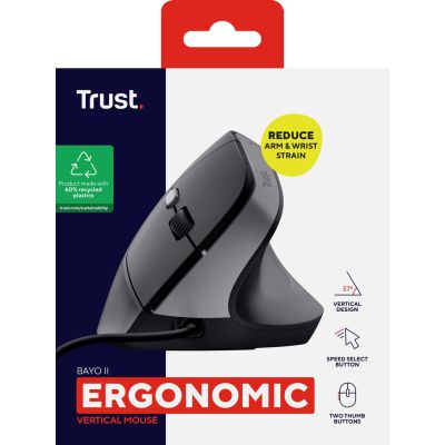 9. TRUST BAYO II ERGONOMISCHE MAUS SCHWARZ (25144)