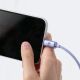 7. Baseus Crystal Shine Series Kabel USB-Kabel für schnelles Aufladen und Datenübertragung USB Typ A - Lightning 2.4A 2m lila (CAJY000105)